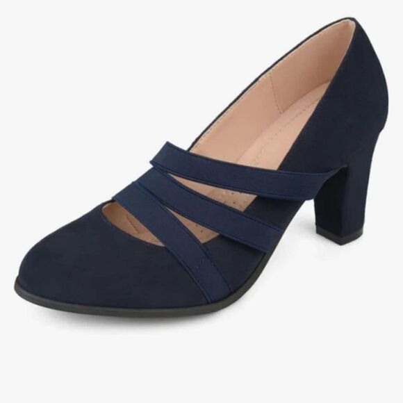 JOURNEE COLLECTIO FAUX SUEDE COMFORT SOLE ALMOND TOE TRIPLE ELASTIC STRAP SHOE - Picture 16 of 16